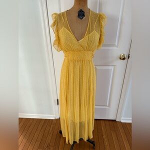 Betsey Johnson Ruffled Sleeve Maxi Dress